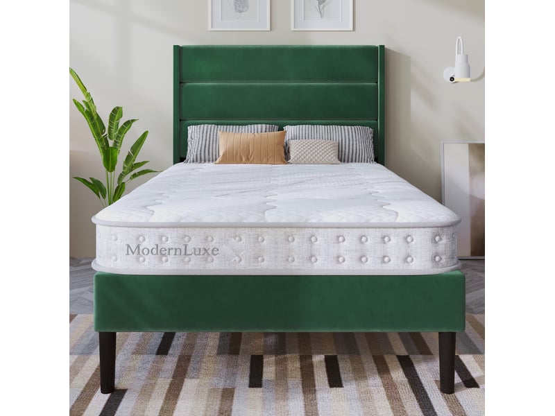  Couchage 90x190 cm à ressorts ensachés, 7 zones, h3, blanc  - Conforama D