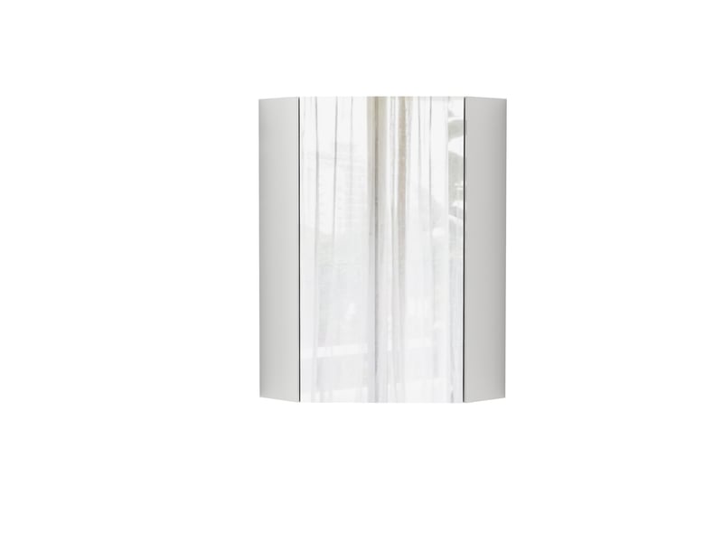 Meuble miroir de salle de bains d’angle mural 32,5x32,5x55,6 cm à trois miroirs, charnières amorties, mdf, blanc  - Conforama A