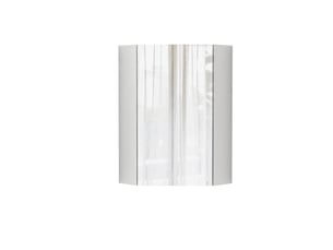 Meuble miroir de salle de bains d’angle mural 32,5x32,5x55,6 cm à trois miroirs, charnières amorties, mdf, blanc