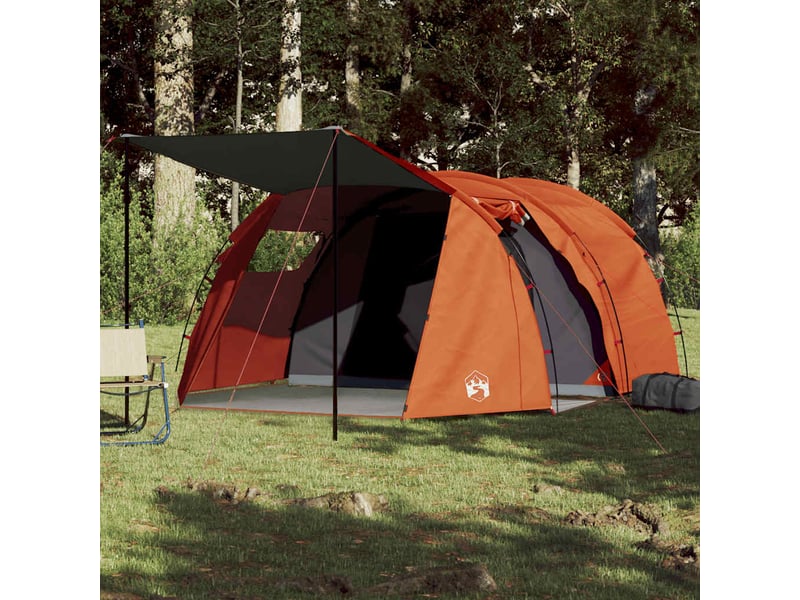  Tente de camping, tente tunnel 4 personnes gris et orange imperméable shl39967  - Conforama B