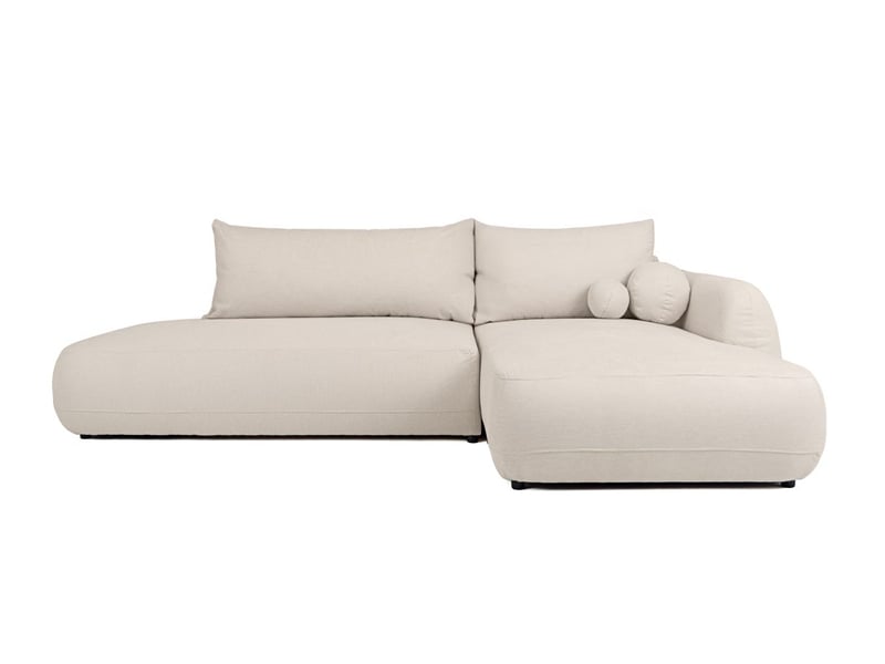  Canapé d'angle convertible 5 places fabio en tissu texturé - beige - angle droit FABIO - Conforama A