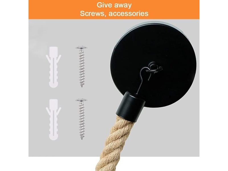  Porte-papier toilette et serviette corde chanvre noir. Idéal salle de bain et cuisine, support fixe et pratique. Design naturel et robuste.  - Conforama C