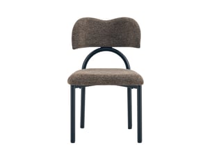 2 chaises de salle à manger rembourrées – design moderne, assise et dossier rembourrés, pieds en métal noir