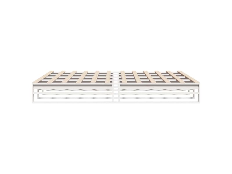  Lit double- lit adulte -  cadre de lit sans matelas blanc 200x200 cm bois massif de pin  - Conforama D