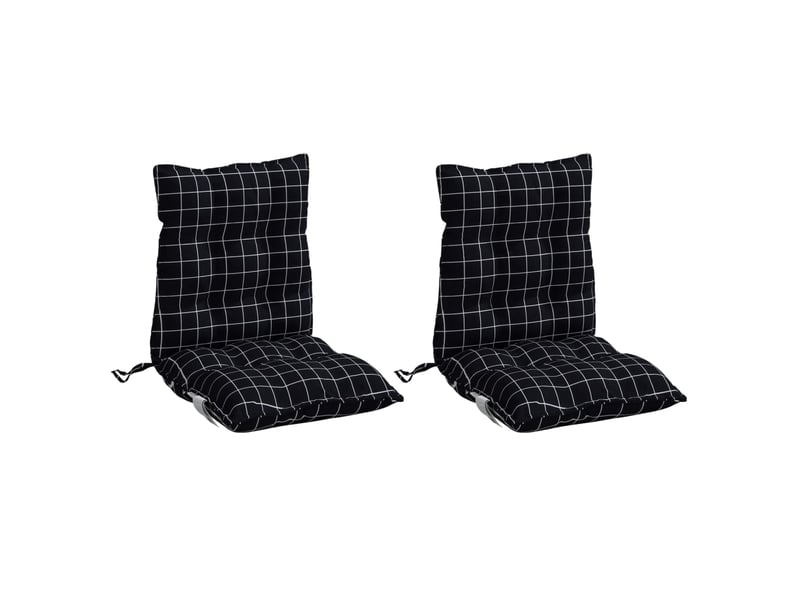  Lot de 2 coussins d'extérieur, coussins de chaise motif à carreaux noirs 100 x 50 x 7 cm cf56395  - Conforama C