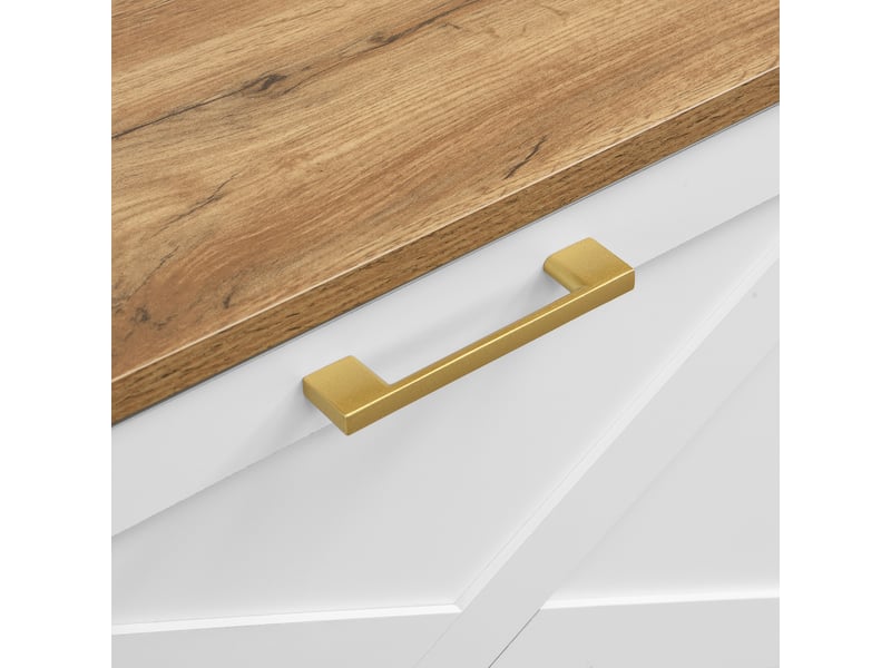  Meuble d'entrée avec patères, rangement à chaussures avec portes et tablette, en mdf blanc et couleur bois, 75 × 35 × 195 cm  - Conforama E