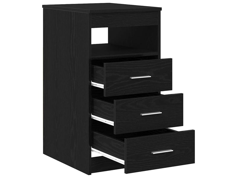  Meuble à tiroirs, meuble de rangement salon en chêne noir 40x50x76 cm bois d'ingénierie  - Conforama E