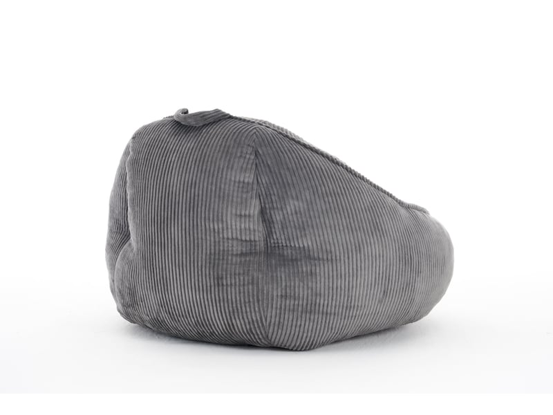  Pouf 90 x 90 x 59 cm avec dossier ergonomique en velours côtelé gris clair, mousse à mémoire de forme  - Conforama D