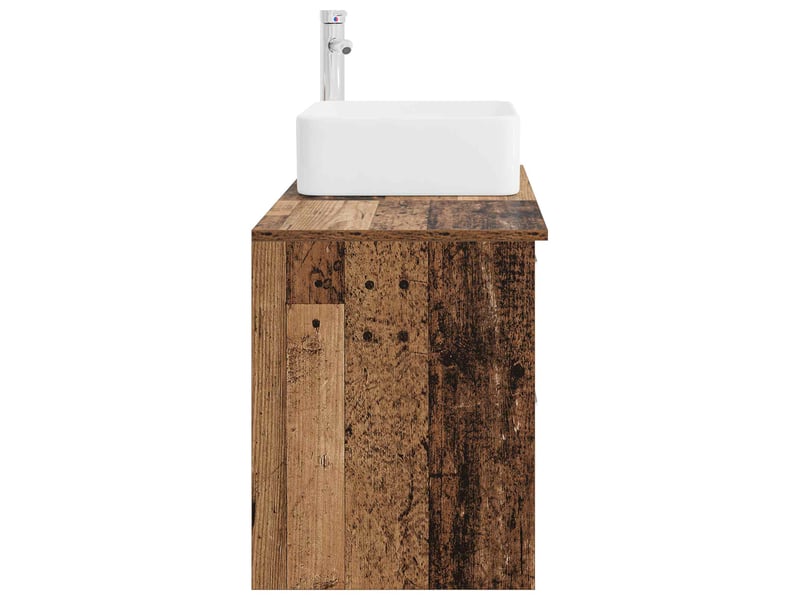 Ensemble de mobilier de salle de bain 2 pcs bois ancien shl1377 - Conforama E