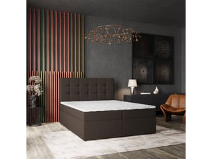 Lit avec rangement 180x200 cm <strong>MASSENO</strong> <strong></strong> coloris marron