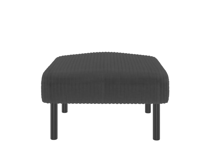  Pouf repose-pieds velours côtelé jaune, structure métal, 56x51x39 cm, multifonction  - Conforama A