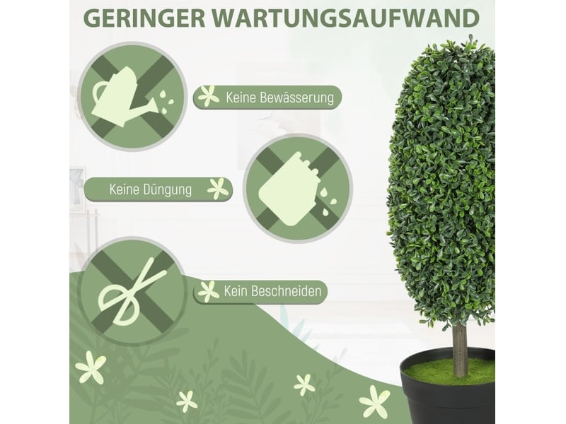  Lot de 2 plantes artificielles en pot 60 cm – vert – feuillage résistant aux uv, décoratif et sans entretien  - Conforama E