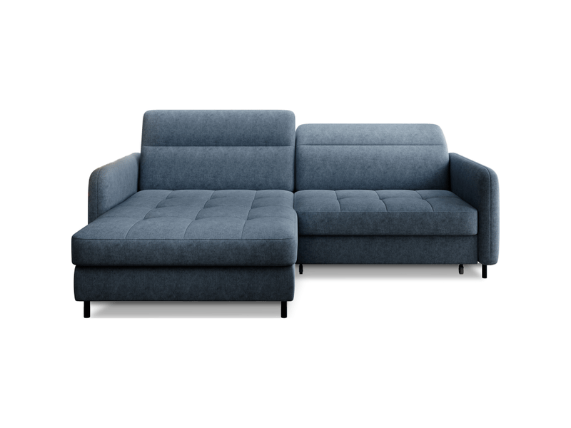  Canapé d'angle collection goumsi coloris bleu foncé chiné  - Conforama A