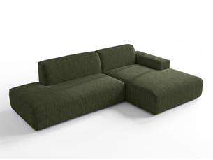 Canapé d'angle droit fixe <strong>AX LIVING </strong> <strong>Didim Duo</strong> 4 places Tissu vert
