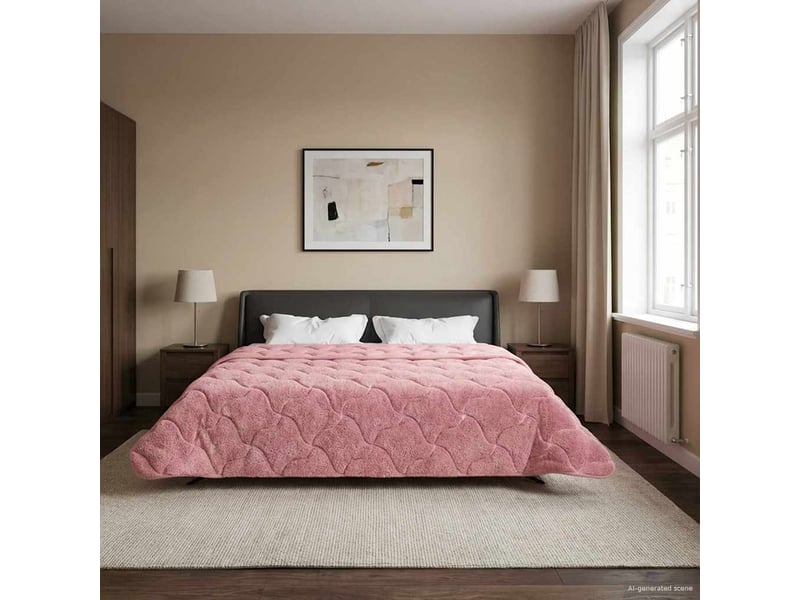  Duvet d'hiver - couette 220 x 240 cm hiver - couette rose respirant  - Conforama D