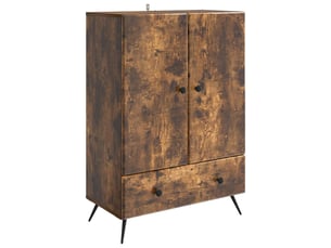 Buffet - bahut - meuble de rangement chêne fumé 66 x 34,5 x 95 cm bois d'ingénierie