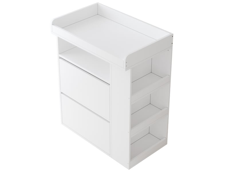  Commode à langer 2-en-1 avec 2 tiroirs 82x50x100 cm mdf blanc  - Conforama E