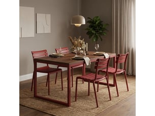 Lot de 2 chaises empilables intérieur et extérieur punat - rouge