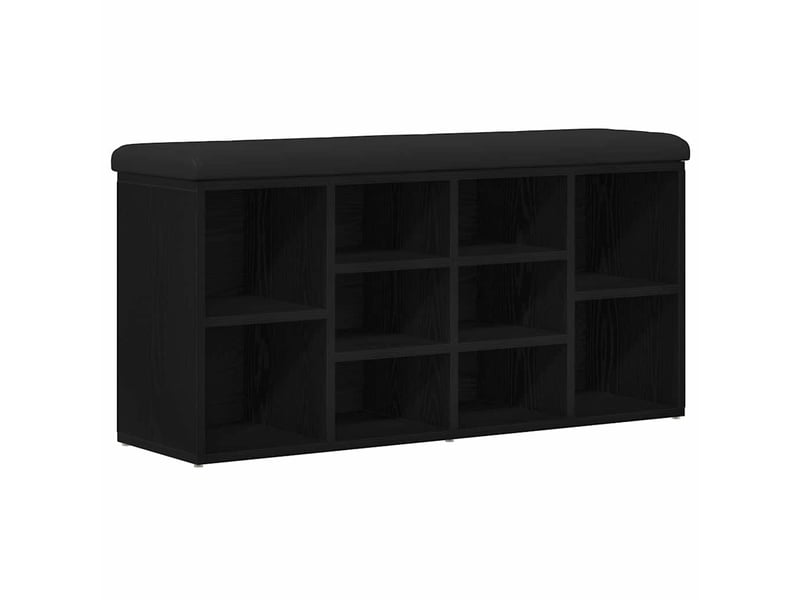 Banc à chaussures, banc de rangement chêne noir 102x32x50 cm bois d'ingénierie - Conforama A