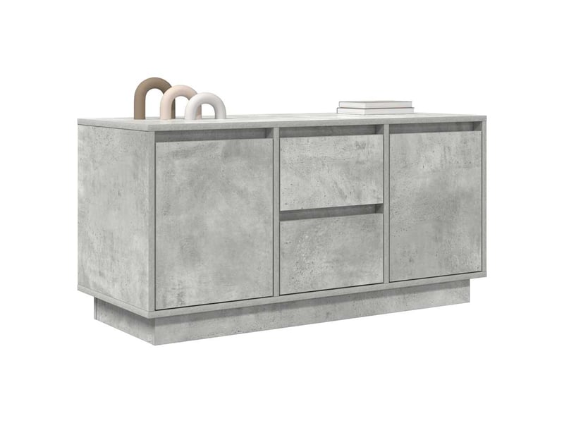 Meuble tv - banc tv - meuble de rangement avec lumières led gris béton 100x41x50 cm - Conforama E