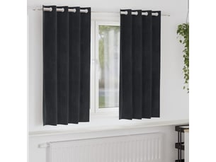 Lot de 2 rideaux, rideaux de fenêtre noir 140 x 175 cm velours cf44092