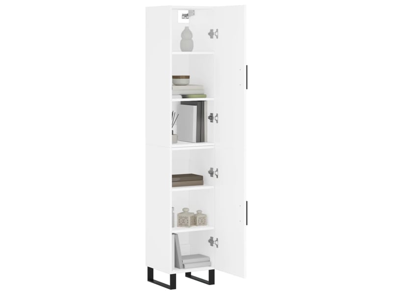  Buffet haut - bahut - meuble de rangement blanc 34,5x34x180 cm bois d'ingénierie  - Conforama C