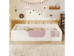 Lit simple 90x190 cm evarich coloris beige