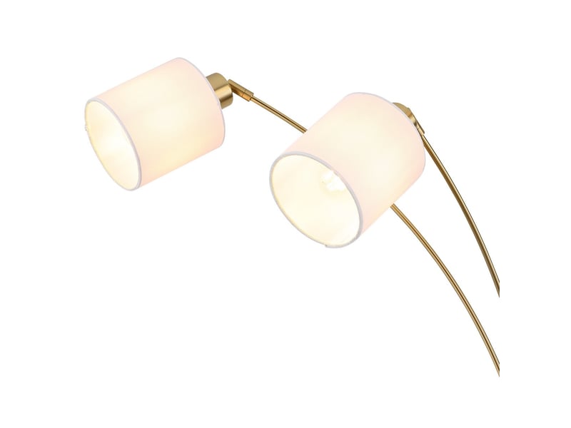  Globo truett lampadaire à plusieurs bras, laiton mat, abat-jour blanc lin, 5 x e27  - Conforama D