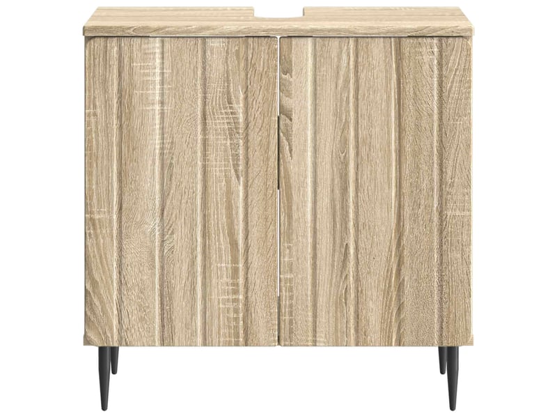 Meuble sous lavabo de salle de bain zwolle chêne sonoma cf64950 - Conforama D