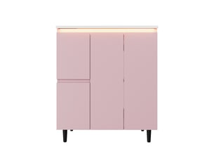 Meuble sous vasque sur pied 76x47x89 cm avec vasque intégrée rose