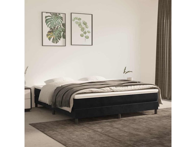  Matelas de lit à ressorts ensachés fermeté moyenne noir 180x200x20 cm velours  - Conforama B