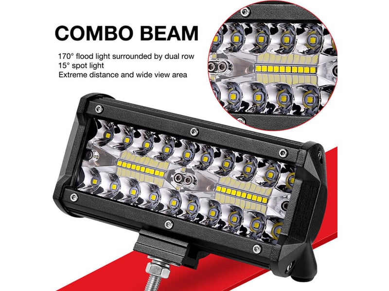 Barre lumineuse led pour voiture, 2 phares de conduite tout-terrain 120 w, phares antibrouillard 6500 k, étanche ip67 - Conforama B