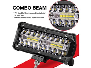 Barre lumineuse led pour voiture, 2 phares de conduite tout-terrain 120 w, phares antibrouillard 6500 k, étanche ip67