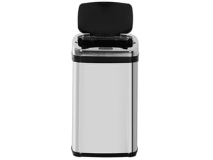 Poubelle automatique 30l avec capteur infrarouge, carrée, acier inoxydable, avec seau intérieur optionnel pour un gestion hygiénique des déchets