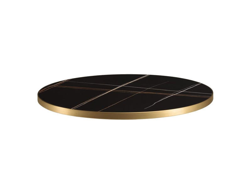  Icare - ensemble n°2: table bistrot d70cm en céramique marbré noir  - Conforama E