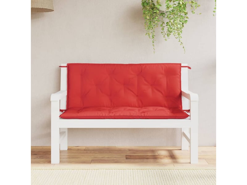  Lot de 2 coussins de banc jardin, coussins d'assise rouge 120x50x7 cm tissu oxford cf58736  - Conforama B