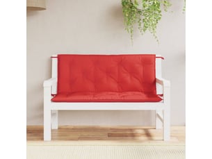 Lot de 2 coussins de banc jardin, coussins d'assise rouge 120x50x7 cm tissu oxford cf58736