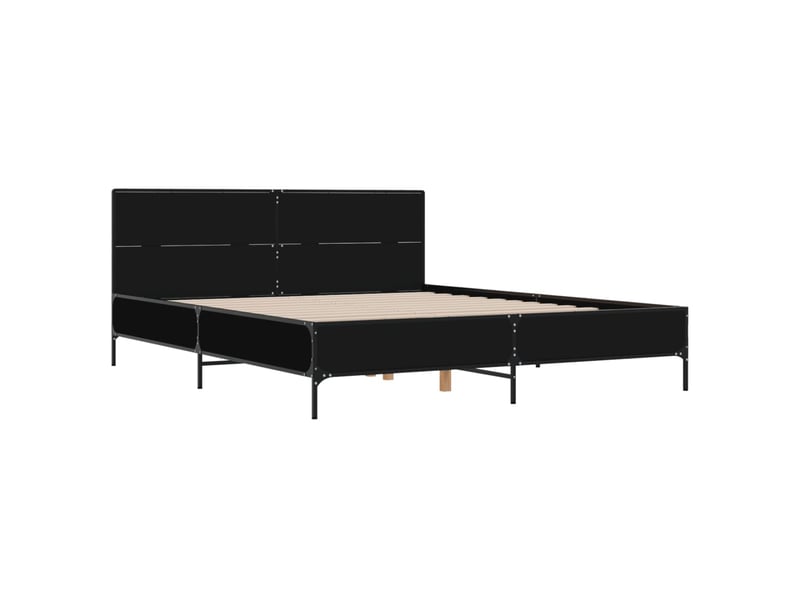  Lit double- lit adulte -  cadre de lit sans matelas noir 135x190 cm  - Conforama B