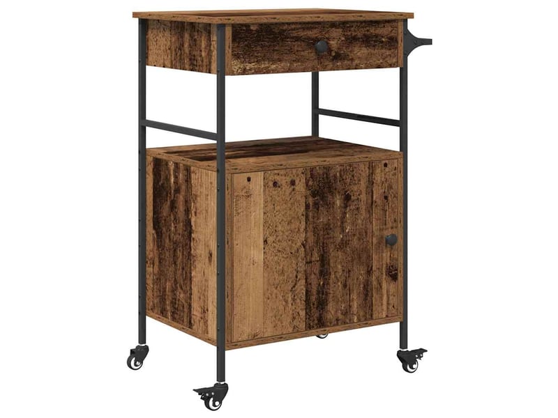  Desserte de cuisine, chariot de rangement bois ancien 56x43x89,5 cm  - Conforama A