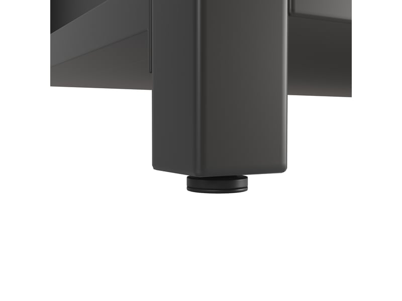  Îlot de cuisine noir avec bande led plan de travail en bois structure table de bar avec pieds réglables pour salon ou salle à manger  - Conforama E
