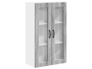 Meuble mural de cuisine, cabinet en verre mural gris sonoma 60x31x100cm