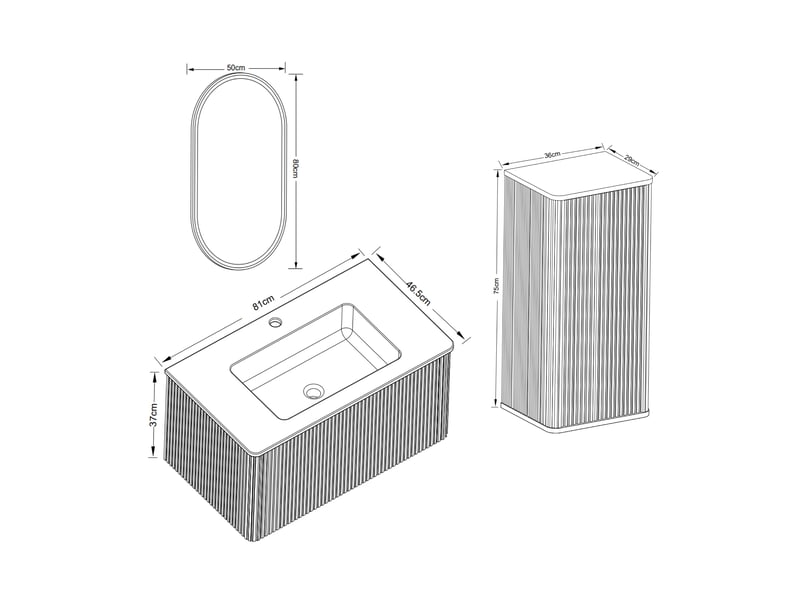  Ensemble meubles salle de bains suspendus avec vasque et miroir led réglable - lpospi - mdf chêne  - Conforama D