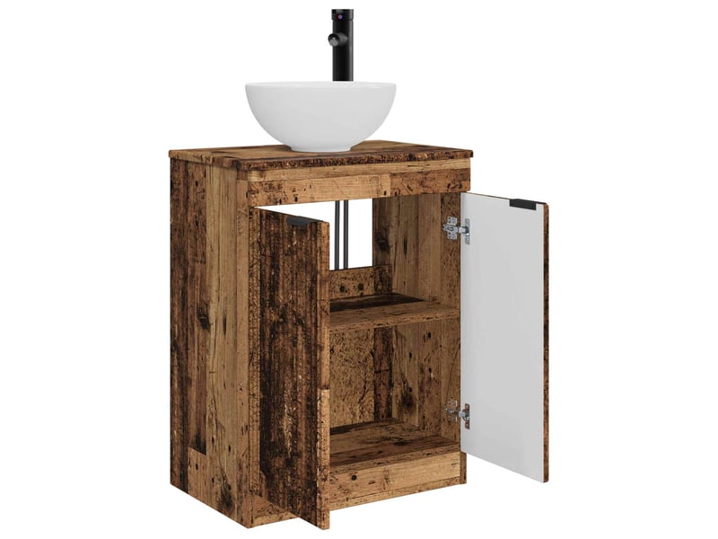 Meuble de salle de bain avec évier bois ancien 54x35x83 cm shl6076  - Conforama D