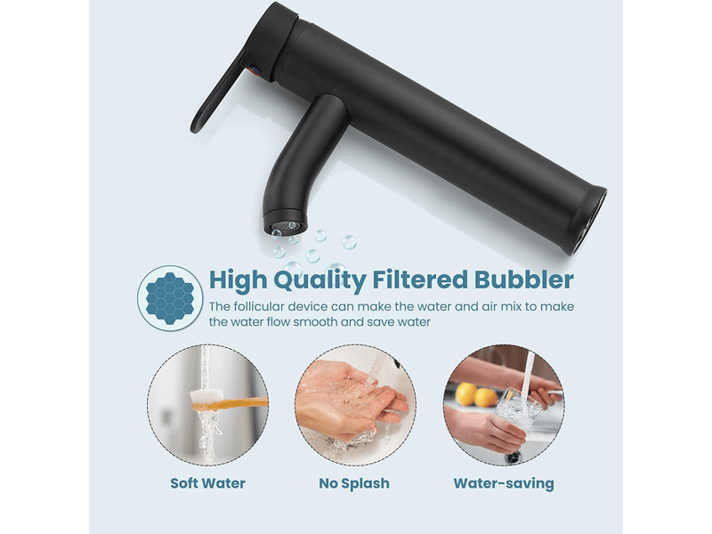 Robinet de salle de bain noir - haute qualité, résistant à l'usure, adapté pour un diamètre intérieur de 32 mm à 42 mm  - Conforama E