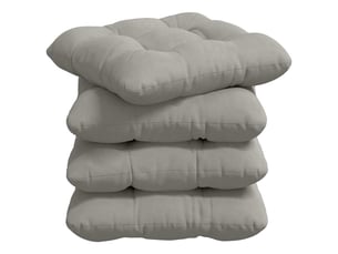 Lot de 4 coussins de siège, coussins décoratifs tissu en microfibre gris clair cf59967