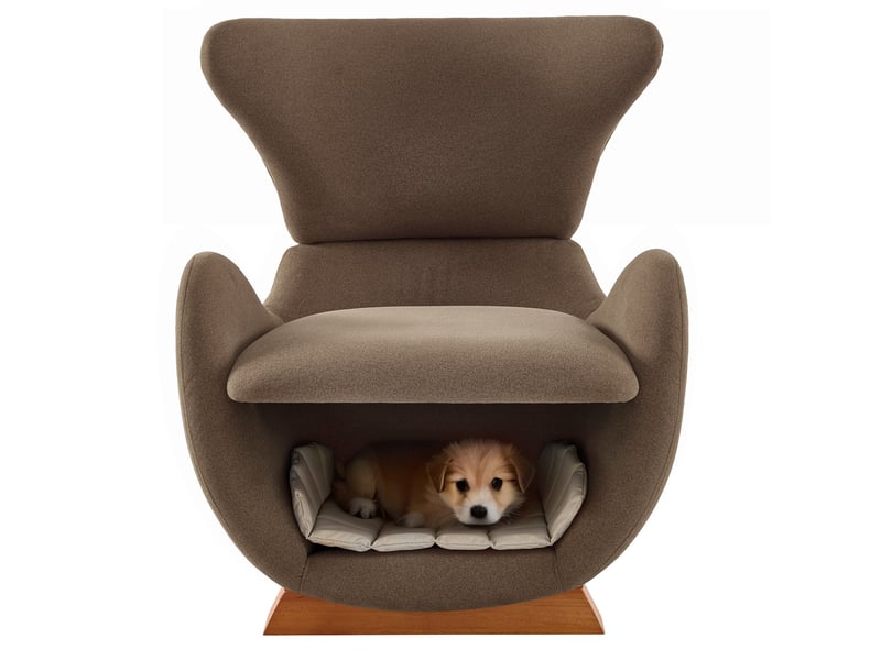 Canapé 1 place en tissu anti-griffes marron avec niche intégrée, design moderne adapté pour salon - Conforama A