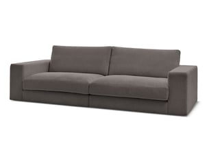 Canapé droit fixe BOBOCHIC LEONARD 3 places Tissu marron