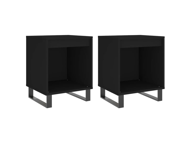  Lot de 2 tables de chevet - cabinet de chevet - table de nuit noir 40x35x50 cm bois d’ingénierie  - Conforama A