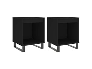Lot de 2 tables de chevet - cabinet de chevet - table de nuit noir 40x35x50 cm bois d’ingénierie