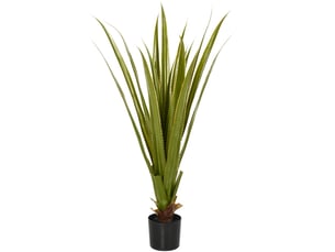 Plante artificielle type agave en pot hauteur 90 cm, 16 feuilles, grand réalisme, interieur extérieur